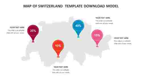 Map of switzerland  template download model